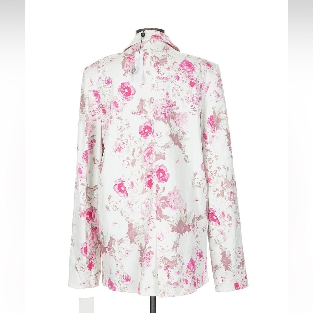 NWT For Love & Lemons Weston Denim Blazer Pink Floral - Medium - Picture 7 of 8